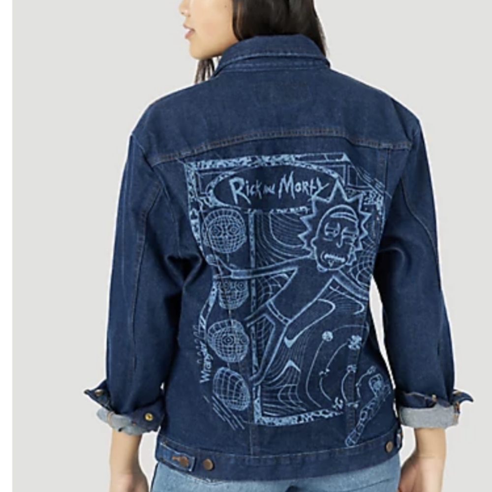 Wrangler | Unisex Limited Edition Western Rick & Morty Denim Jacket Cowb…